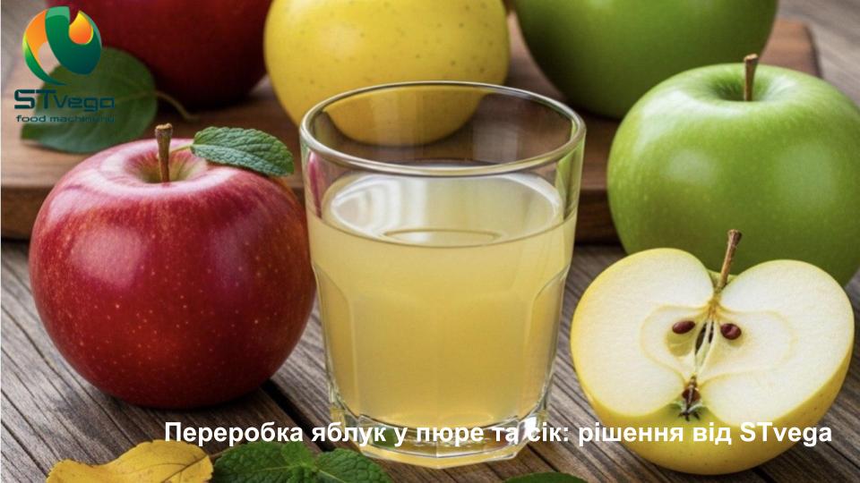 Переробка яблук у пюре та сік